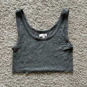 Colsie Gray Fitted Crop Tank Top